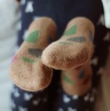 Detské hnedé zateplené ponožky Terrazzo