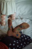 Detské hnedé zateplené ponožky Terrazzo