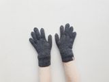 Detské vlnené rukavice z merino vlny a kašmíru Antracitové