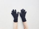 Detské vlnené rukavice z merino vlny a kašmíru Čierne