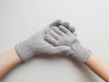 Vlnené valchované rukavice z merino vlny Sivé