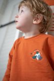 Detské oranžové tričko s dlhým rukávom &quot;It&#039;s MOEvember time&quot;