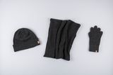 3-set: Čiapka, šál a rukavice z merino vlny a kašmíru Antracitové