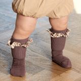 Detské protišmykové ponožky z bambusu s volánom Sivé