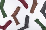 Vlnené vrúbkované ponožky Antracitové