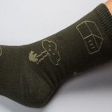 Detské tmavozelené ponožky Kreslená krajina