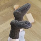 Detské vlnené protišmykové ponožky Hnedé