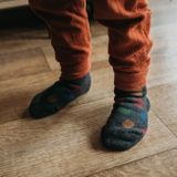 Detské antracitové zateplené ponožky Terrazzo