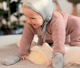 Detské vlnené pletené rukavice Sivé