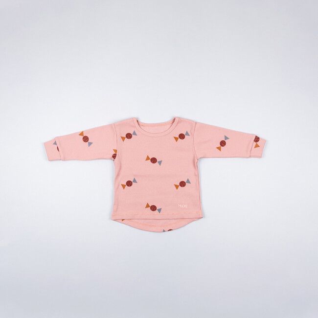Detské ružové vrúbkované tričko Cukrík
