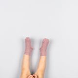 Detské vrúbkované členkové ponožky Ružové