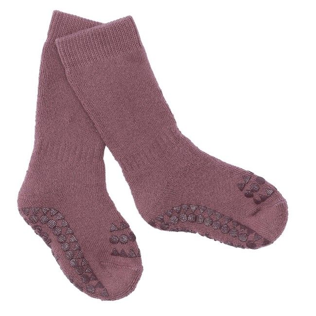 Detské zateplené protišmykové ponožky Popolavá slivka