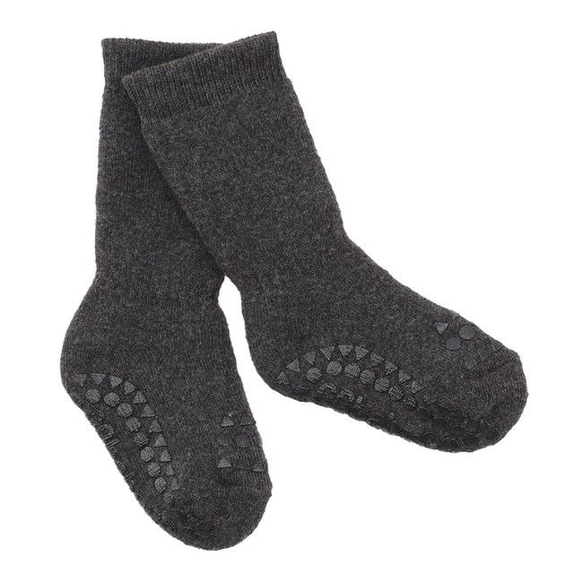 Detské zateplené protišmykové ponožky Tmavosivé