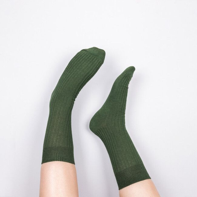 Vrúbkované ponožky Zelené